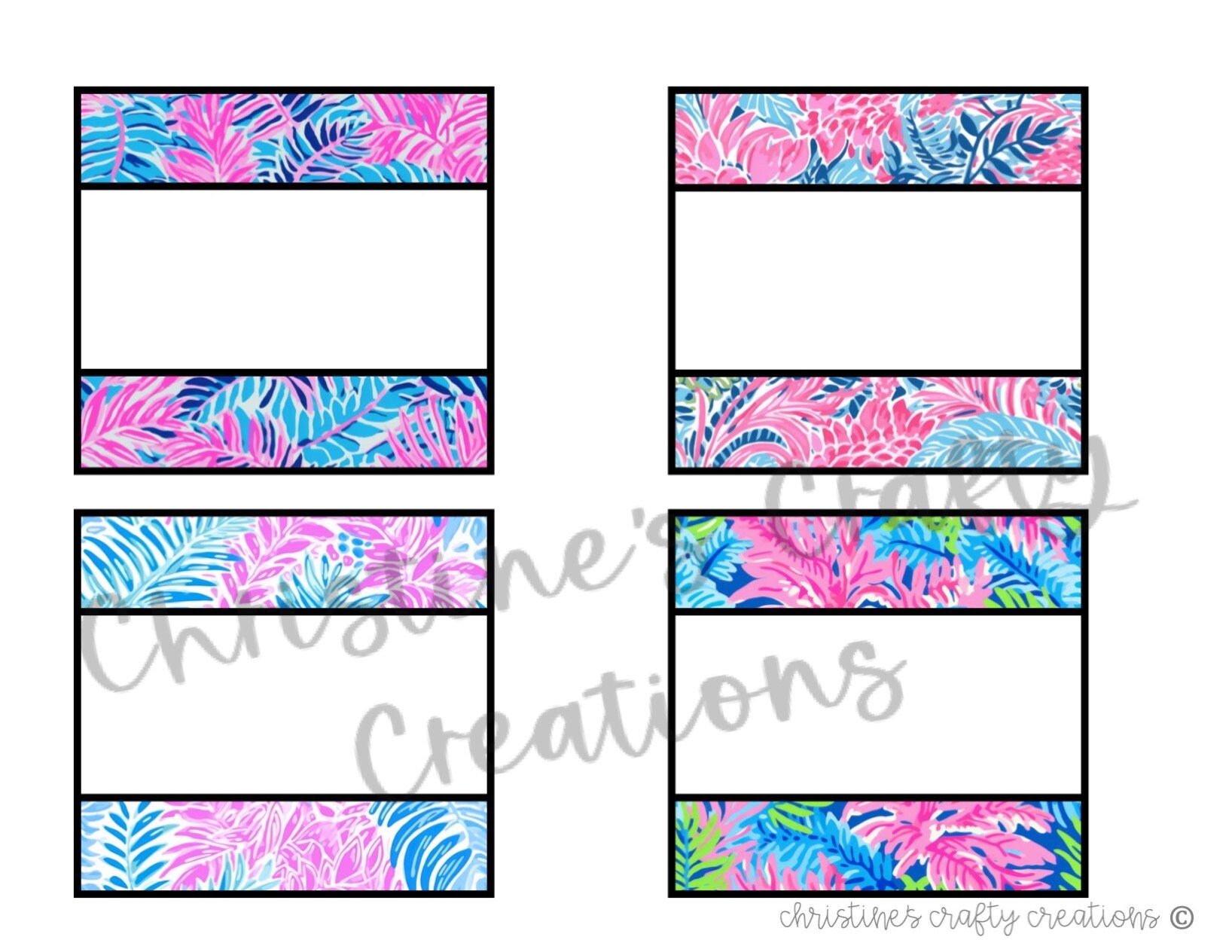 Preppy and Tropical Welcome Sign L Editable Door Name Labels L Bulletin ...