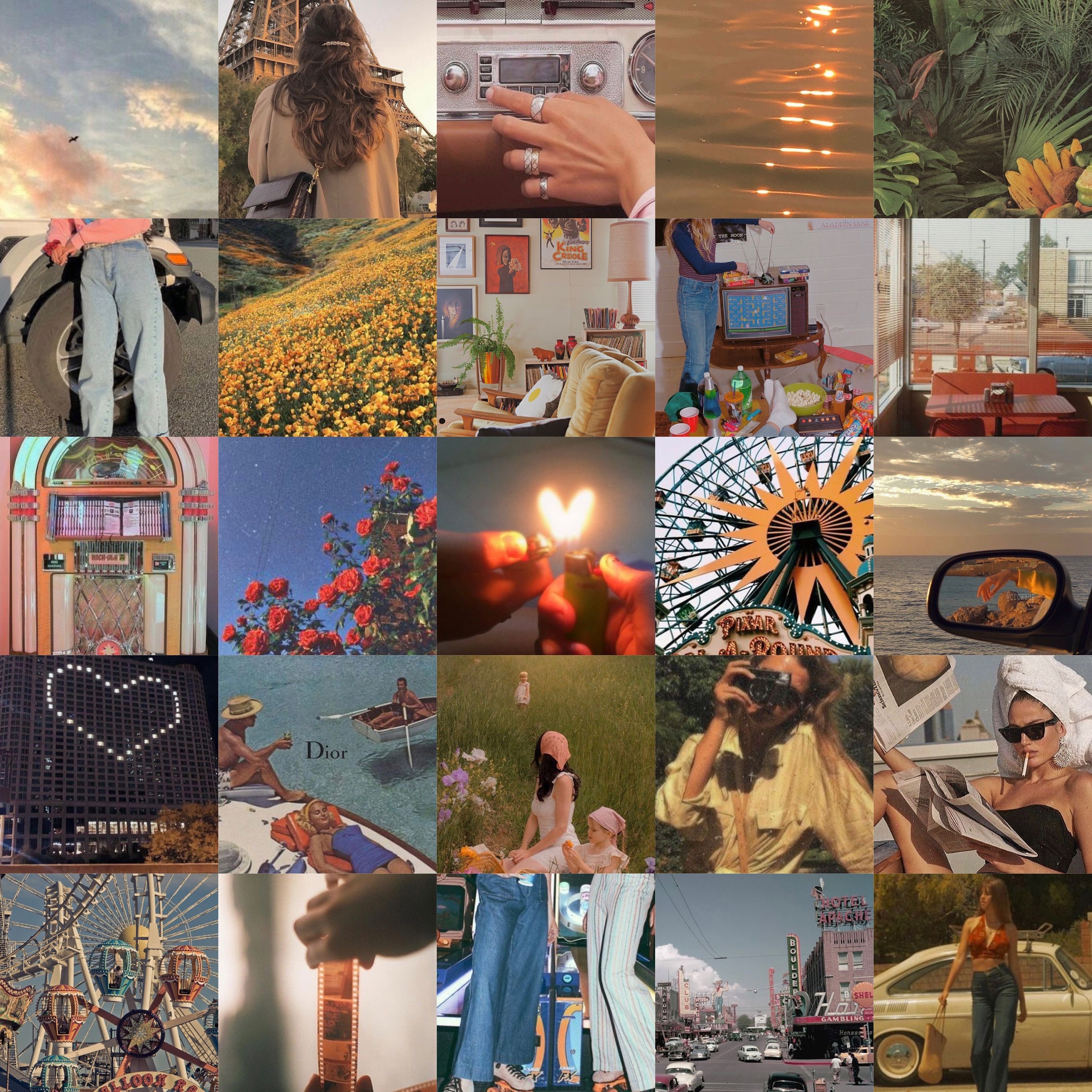 90 Vintage Aesthetic Wall Collage Kit Retro Wall Collage Kit Etsy