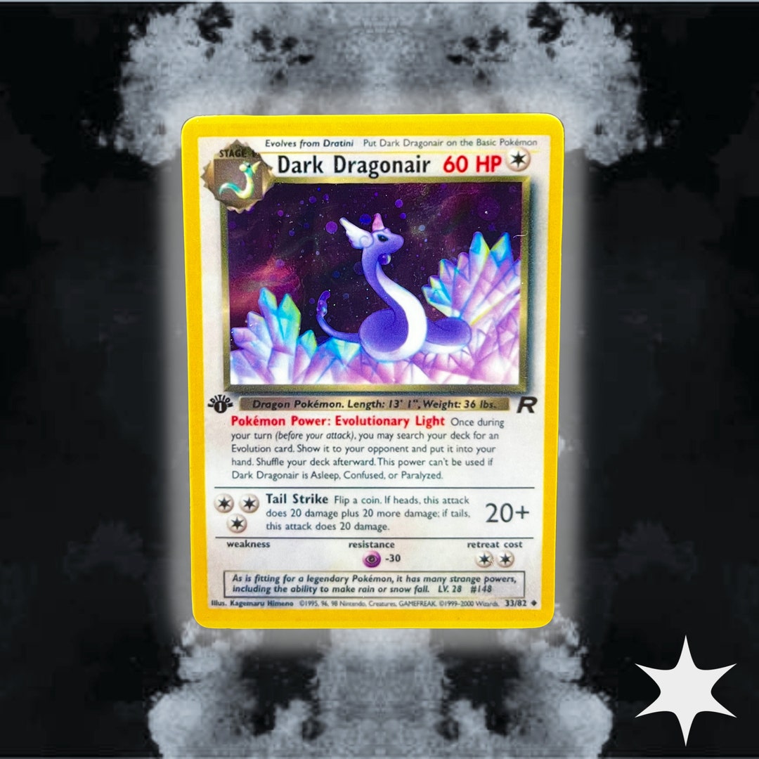 Pokemon Dark Dragonair Team Rocket Holo Pokemon Card Custom Etsy