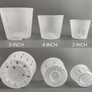 Clear Translucent Plant Pots With Side And Bottom Drainage Holes (5-Pack) - For Orchid, Monstera, Philodendron, Anthurium