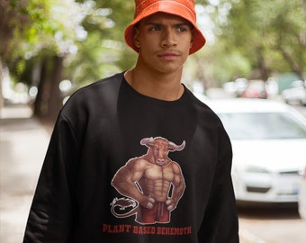 Plant-Based Behemoth Bull sweatshirt | Vegan, vegetarian, plant-based lifestyle, fitness and health | Cozy and made in the USA