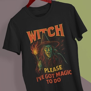 Witch Magic Unisex Heavy Cotton Tee, Halloween Shirt, Witchcraft Clothing, Casual T-Shirt, Spooky Vibes