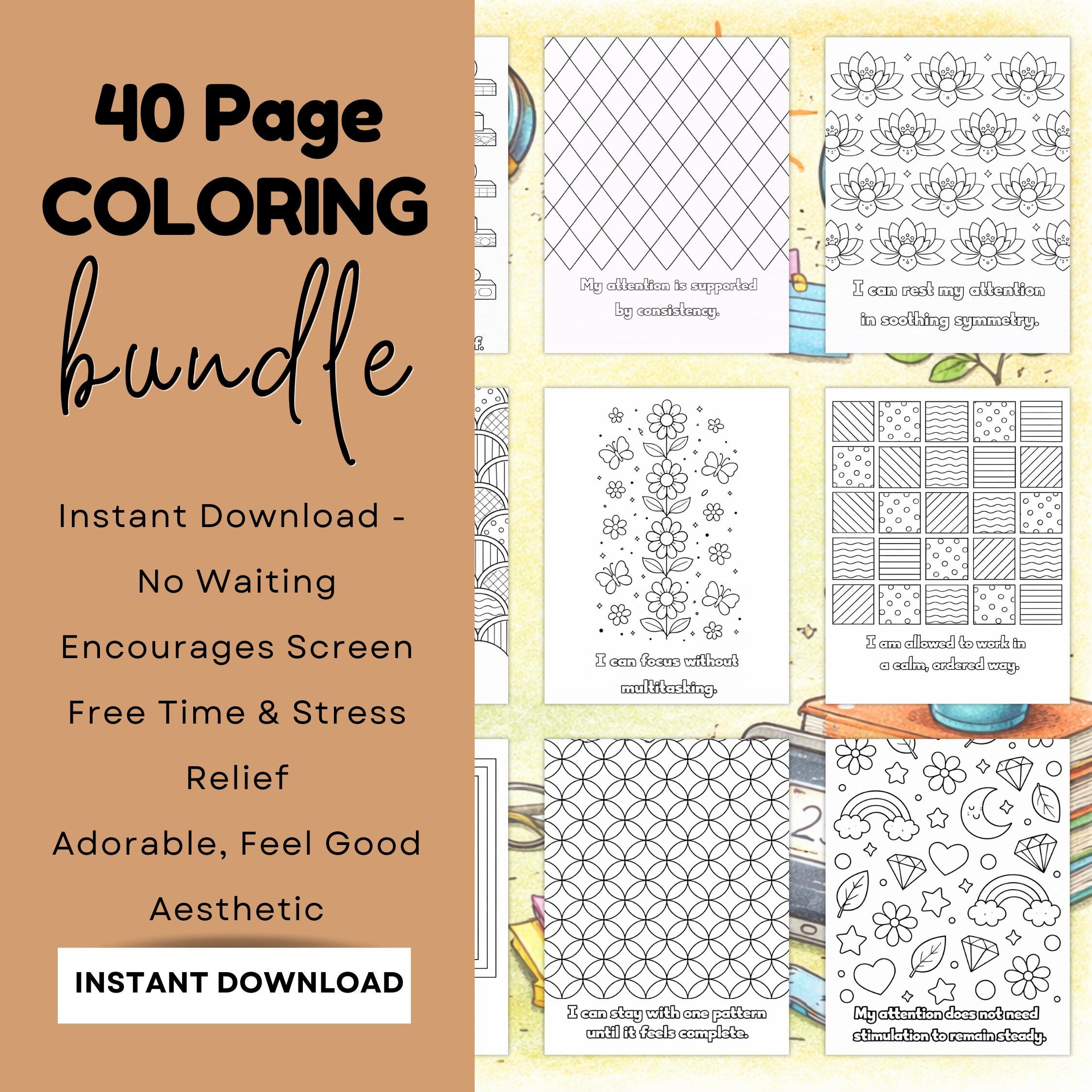 ADHD Autism Affirmation Coloring Pages | Focus Mode (digital Download ...