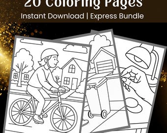 Relaxing Everyday Life Coloring Pages: Stress Relief Printable Adult Coloring Sheets (PDF Download