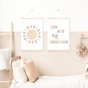 SONNE / You are my Sunshine / Boho / Kinderzimmer Poster, Postkarte / 2er Set / bunt / Digitaler Download