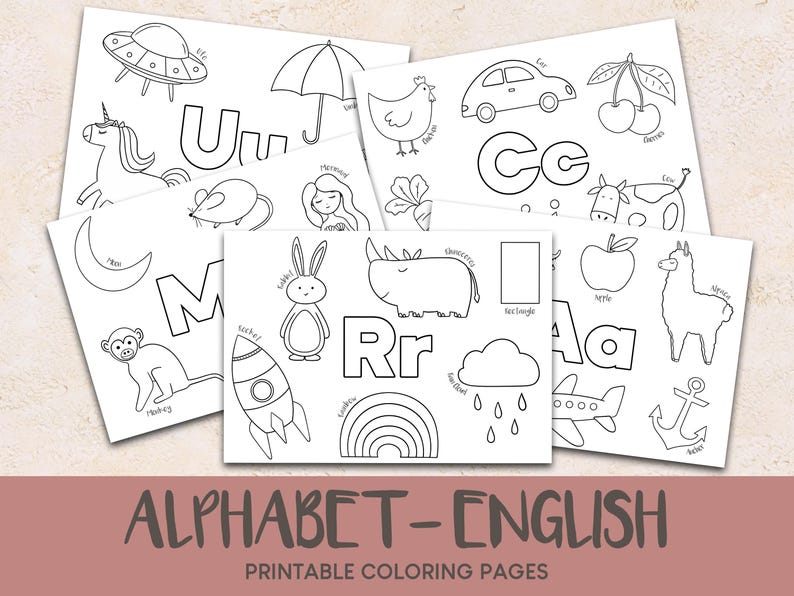 Alphabet Coloring Pages for Kids – English – Learn ABC – A to Z ...