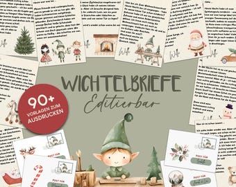 Editable Secret Santa Letters – 25 Children's Stories – Secret Santa Post for Advent and Christmas – 90+ PDF Templates to Print – Digital Download