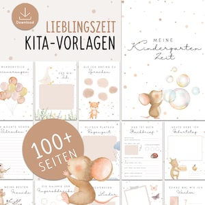 Kindergarten Portfolio Ordner – 100+ Vorlagen für Kita & Krippe – Neutral – Erinnerungsmappe PDF – Digitaler Download