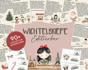 Editable Secret Santa Letters – Girls – 25 Children's Stories – Advent and Christmas Secret Santa – 90+ PDF Printable Templates – Digital Download