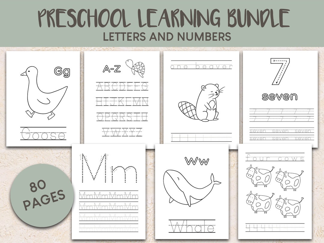 LEARNING BUNDLE / PRESCHOOL / English / Letters+numbers / Write+count ...