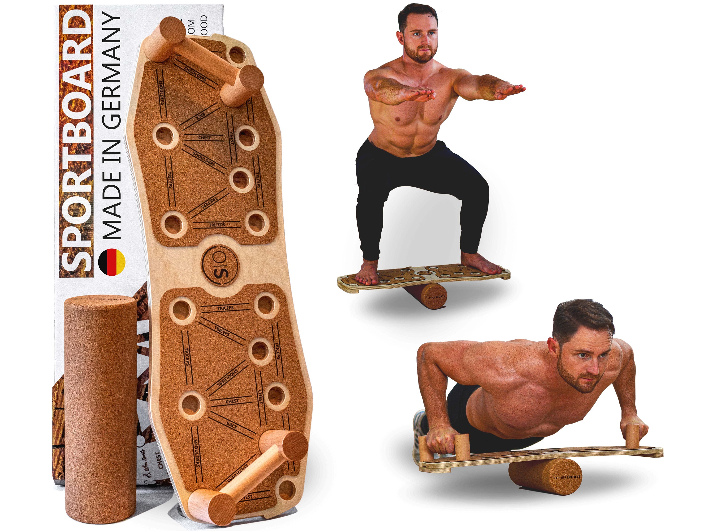 SPORTBOARD Handmade Fitness Equipment Made of 100% Real Wood