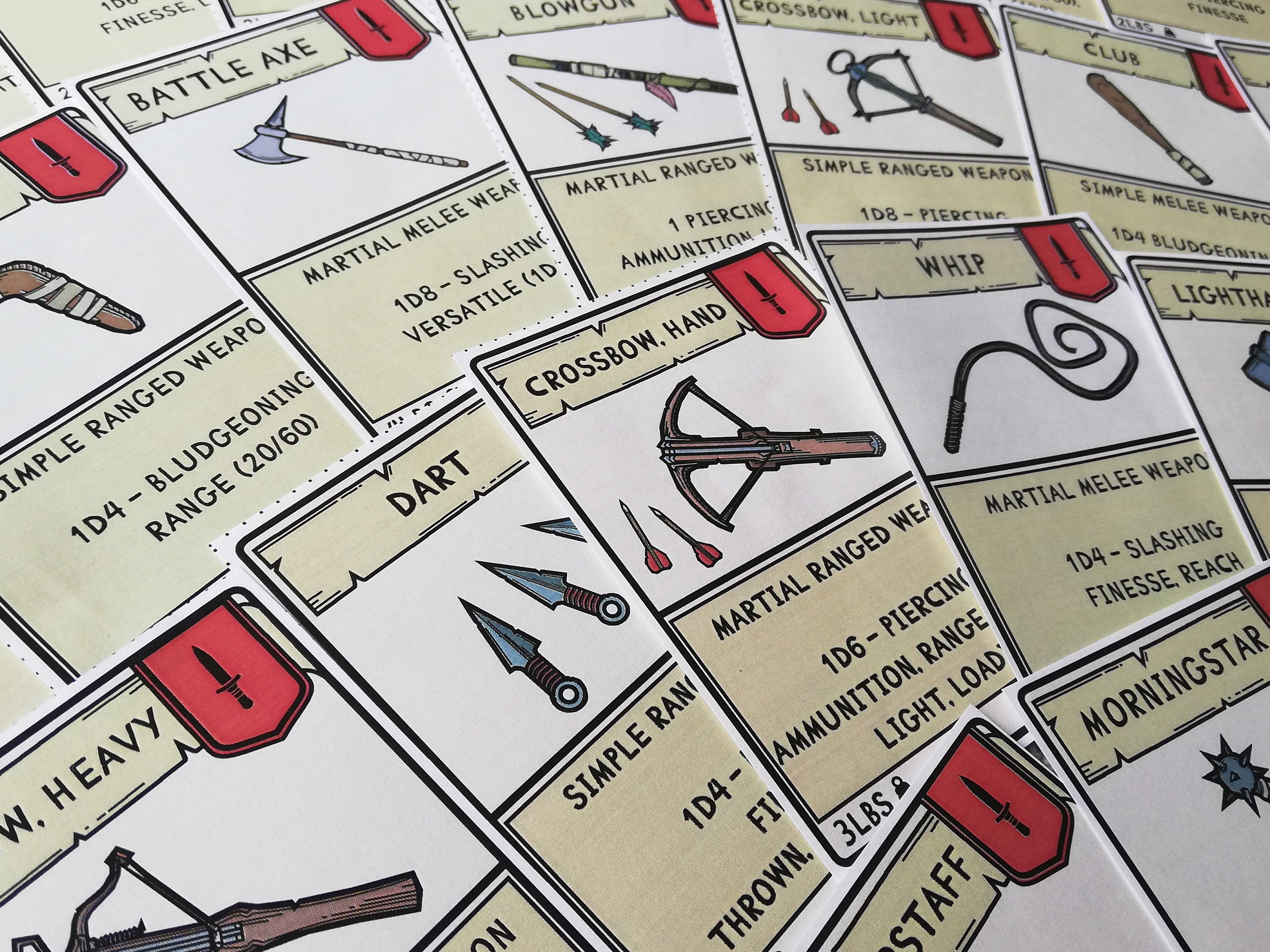 Printable Item Cards Basic Weapons for Dnd Colour Etsy Printable Item Cards Basic Weapons for Dnd Colour Etsy