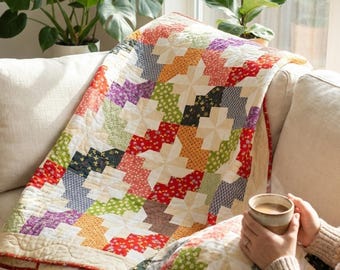 Pinwheel Garden Quilt Pattern: Beginner Friendly (PDF Download)