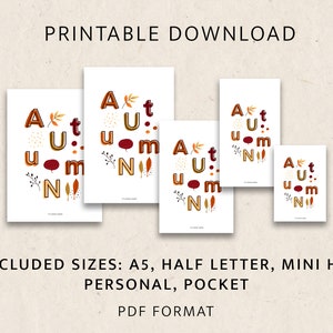 Tableau de bord planificateur imprimable / Tableau de bord planificateur / Anneaux / Ring Planner / Discbound / Discbound Planner / Tableau de bord automne / Tableau de bord automne