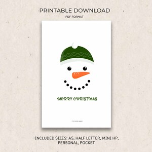 Printable Dashboard / Ring Planner / Discbound Planner / Christmas / Snowman / Download / Half letter / A5 / Mini HP / Personal / Pocket