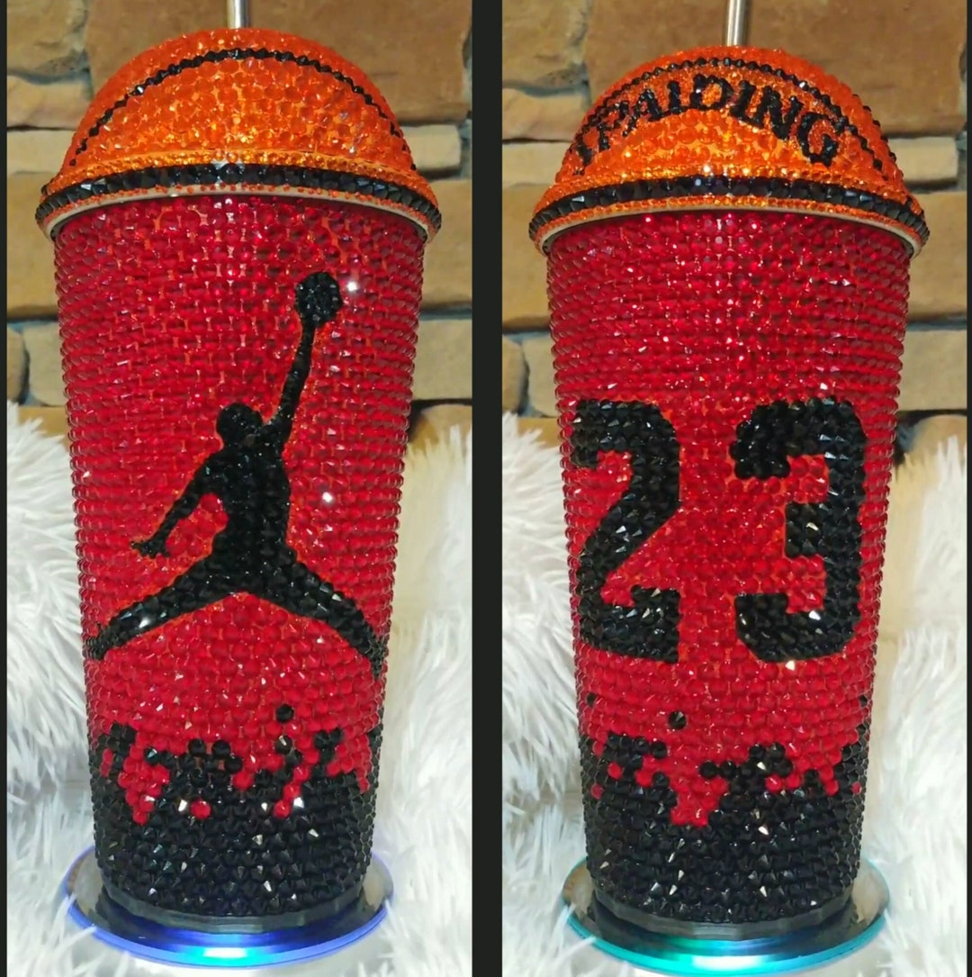 Basketball Bling Tumbler. Jordan Inspired. Basketball Tumbler. Etsy