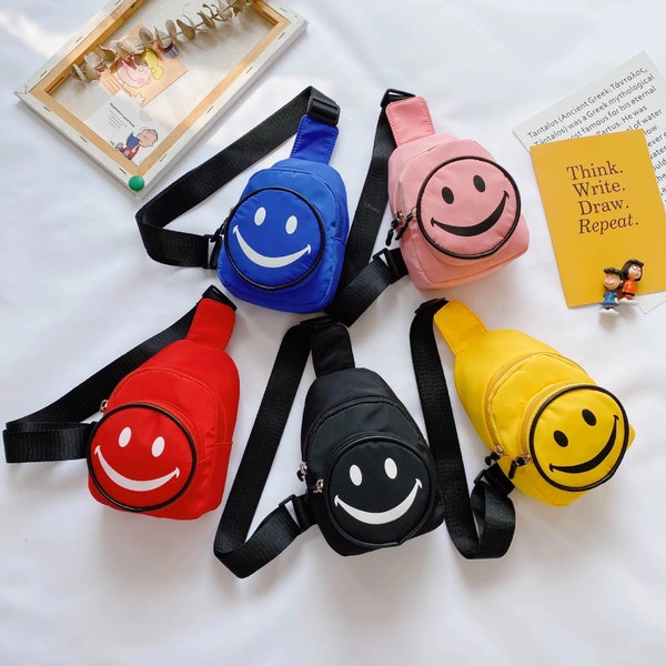 Kids happy face sling bag