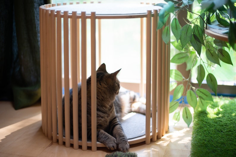 Round Cat House Modern Cat House Modern Cat Furniture Cat Etsy