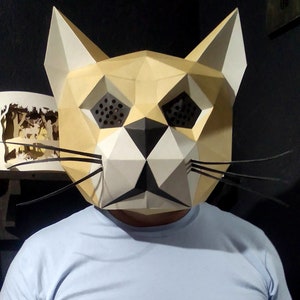 Cat Mask, Papercrafts Mask Template, Origami, PDF Download 3D Mask