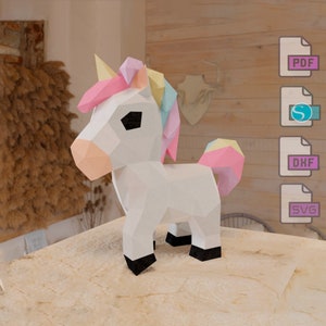 Einhorn-Vorlagen, Papercrafts PDF, SVG, Silhouette Studio, DXF