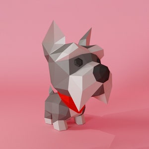 Schnauzer puppy, Papercrafts templates PDF,DXF