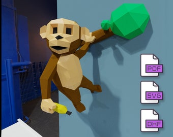 Changuito Papercrafts PDF templates,Monky 3d paper sculpture templates and instructions