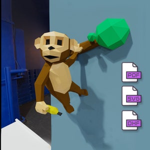 Modelli PDF Monkey Papercrafts, modelli e istruzioni per sculture di carta 3D di Monkey