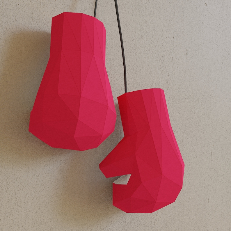 Paper Boxing Golves Box Gloves Papercrsfts , Pdf Templates for Box Gloves 3d Paper - Etsy