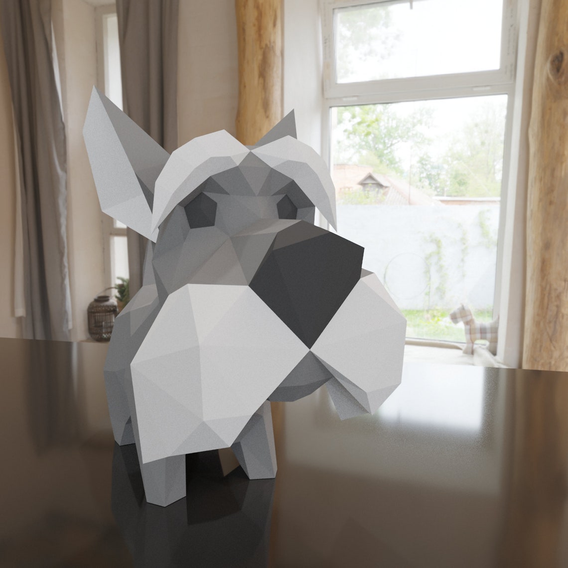 Perro Papercraft Perro schnauzer Papercrafts plantillas PDF,SVG,DXF - Etsy México
