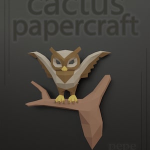 DIY owl on a branch: paper templates and step by step" PDF files only