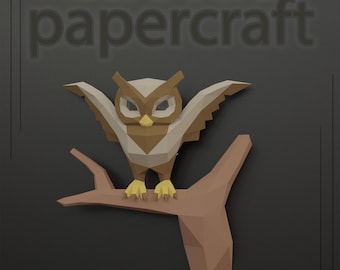 Diy owl on a branch: paper templates and step by step" PDF files only