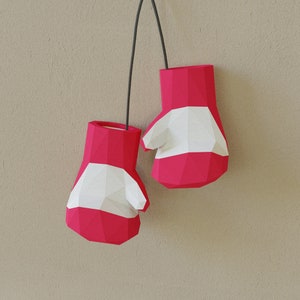 Rękawice pudełkowe Papercrsfts, szablony PDF dla papieru 3D rękawice pudełkowe