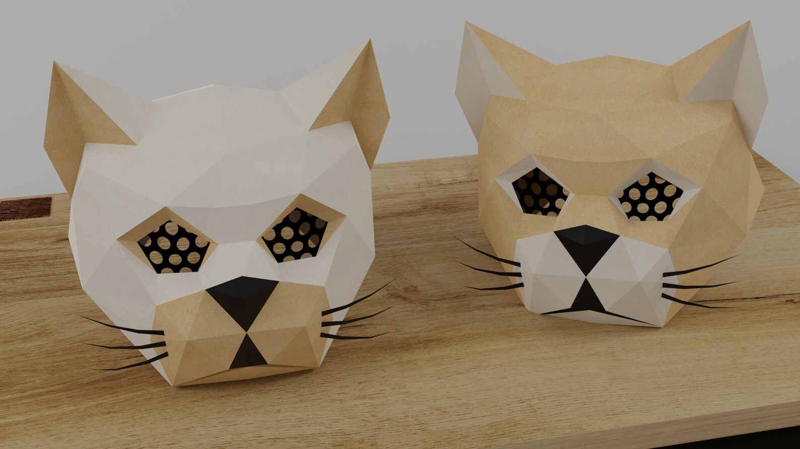 Cat Mask Papercrafts Mask Template Origami PDF Download 3D Etsy