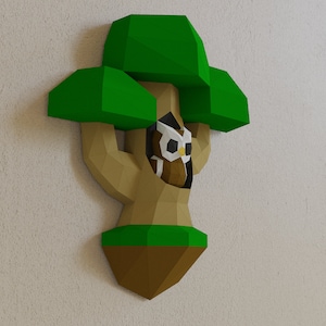Búho Owl en el árbol plantillas, Búho papercrafts, Búho plantillas 3D