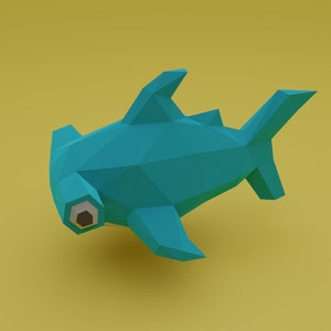 Hammerhai-Papercraft-PDF-Vorlagen, Origami