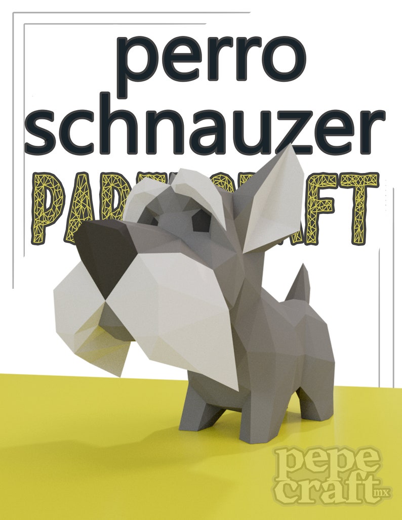 Perro Papercraft Perro schnauzer Papercrafts plantillas PDF,SVG,DXF - Etsy México