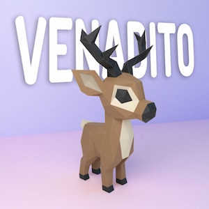 Ensemble de modèles Papercraft de cerf 3D : Créez votre chef-d’œuvre, PDF, SVG, DXF