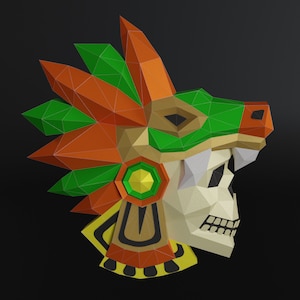 Digitale Vorlage für Papercraft, PDF, DXF: Quetzalcóatl – DIY-Bastelprojekt