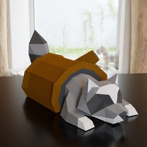 Mapache Papercreafts, plantillas pdf,  raccoon  escultura 3d