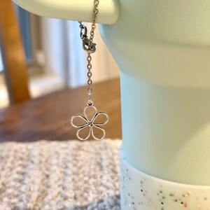 Flower Outline Charm — Stanley Cup Handle Charm— Simple Modern — Tumbler Handle Charm