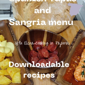 Recetas auténticas españolas: Carta de tapas. 3 instrucciones diferentes de tapas y sangría. Regalo para mamá, ideas para citas nocturnas. Impresión perfecta de comida nocturna.