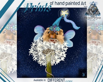 Cute wall picture mouse fairy wall art wall decoration decoration | dandelion magic animals fairy tales | art | individual, special | art print poster prints