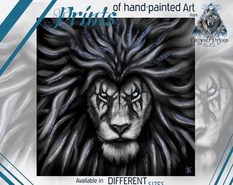Cool Lion Wall Art Wall Decor | Gothic Heavy Metal Animals Graphic | Art | Unique | Art Print Poster Pictures Prints