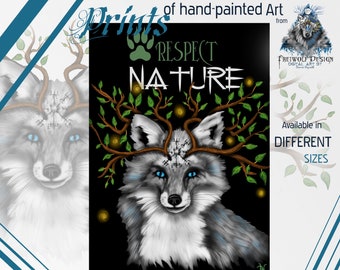 Fox mural, wall art, wall decoration, decoration | Nature, conservation, statement, animals, animal welfare | Art | Special | Art print, poster, pictures, prints