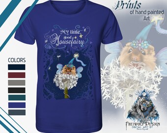 Good Fairy Mouse Animal T-Shirt Sustainable | Fairy Tale Guardian Angel Dandelion Wish Sweet Graphic | 100% Organic Cotton | Special | Gift