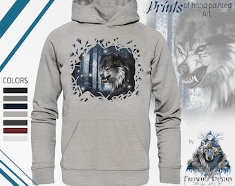 Sustainable Wolf Sweater | Wolves Forest Animals Mystical Gothic Graphic | Organic Cotton | Unique | Printed | Gift | Hoodie Sweatshirt