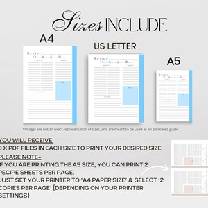 Printable Recipe Sheet: Colour Block Design (A4, A5, US Letter ...