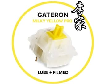 Gateron Milky Yellow Pro Switch | Smooth Linear Switches | Keyboard Components | Durable 5-Pin PCB Mount | Compatible Keyboard Mods