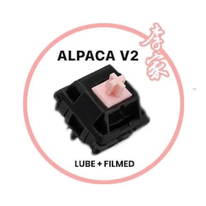 Alpaca V2 Switches | Lubed & Filmed for Smooth Typing Switches | Keyboard Enthusiasts and Gamers | Custom Keycap | Quiet Linear Switches