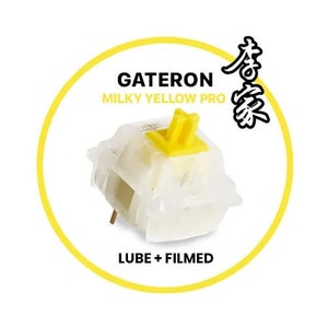 Gateron Milky Yellow Pro Switch | Smooth Linear Switches | Keyboard Components | Durable 5-Pin PCB Mount | Compatible Keyboard Mods